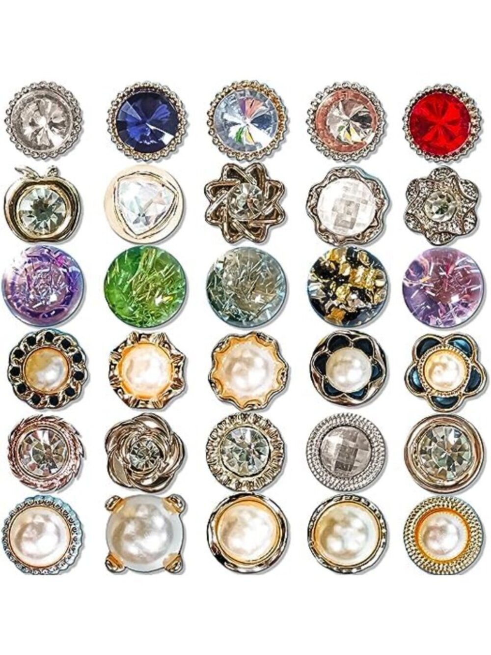 30 Pcs Pearl Brooch Buttons No-Sew Invisible Modesty Pins for Blouses Dresses